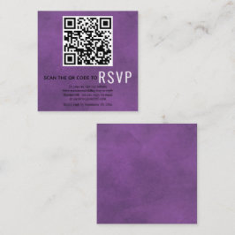 Cartão De Informações Digitalizar código QR online RSVP casamento roxo m