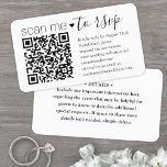 Cartão De Informações Digitalizar-me RSVP QR e Detalhes Simples Casament<br><div class="desc">Simplifique as respostas de RSVP e forneça todos os detalhes importantes com as placas modernas de gabinete de código QR. Todo texto é simples de personalizar, incluindo texto que diz "digitalize-me para rsvp". Para fazer seu próprio código QR usando o gerador, basta digitar o URL do site no modelo. Ao...</div>