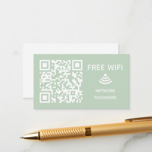 Cartão De Informações Digitalizar para conectar o código qr do Free Wifi
