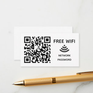 Cartão De Informações Digitalizar para conectar o código qr do Free Wifi