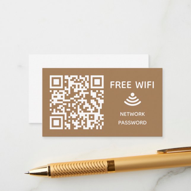 Cartão De Informações Digitalizar para conectar o código qr do Free Wifi (Frente/Verso In Situ)