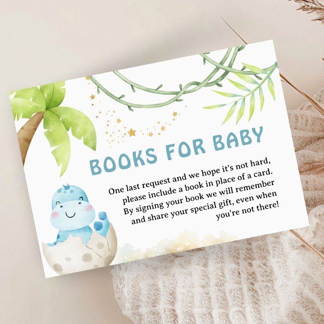 Cartão De Informações Dinosaur Baby Shower Boy Book For Baby (Criador carregado)
