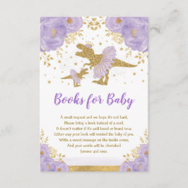 Cartão De Informações Dinossauro Dourado Roxo - Livros para Menininha