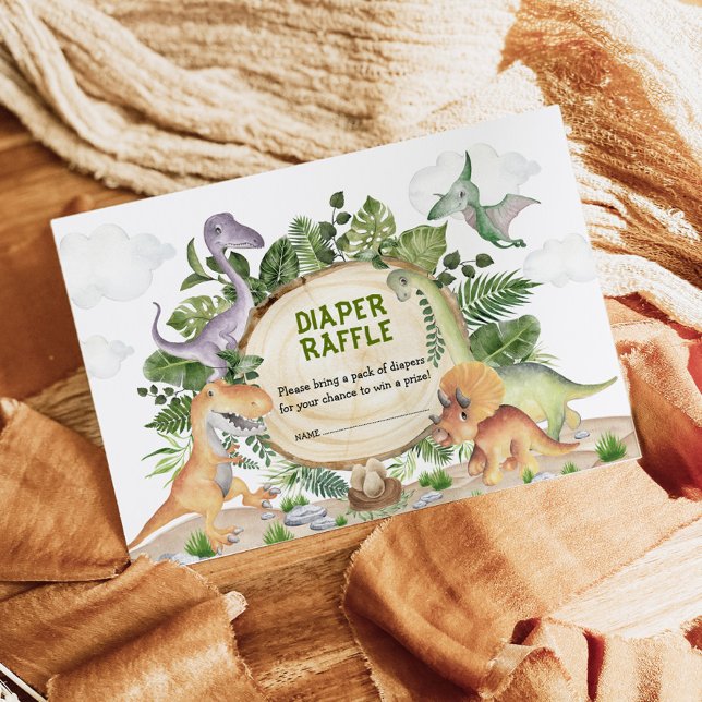 Cartão De Informações Dinossauros da Floresta Tropical Bebê Fralda Raffl (Criador carregado)