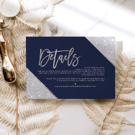 Cartão De Informações Direção de casamento do script de marinho de relva