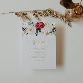 Cartão De Informações Direções clássicas de casamento branco Dourado da 