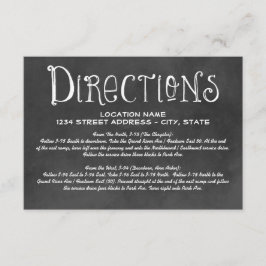 Cartão De Informações Direções de Casamento com Letra à Mão em Quadro Ne