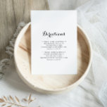 Cartão De Informações Direções de Casamento de Caligrafia Moderna<br><div class="desc">Este cartão de casamento de caligrafia moderna é perfeito para um casamento rústico. O design simples e elegante apresenta a tipografia de scripts clássicos e ricos em preto e branco.</div>