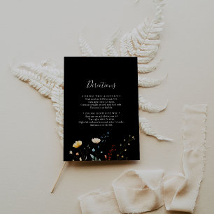 Cartão De Informações Direções de Casamento de Jardim Silvestre Colorido