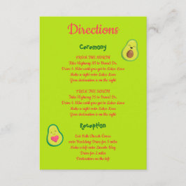 Cartão De Informações Direções de Casamento do Avocado Rosa e Verde