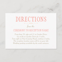 Cartão De Informações Direções de Casamento Rosa Rustic Coral