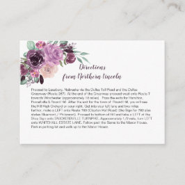 Cartão De Informações Direções Florais Roxo Mauve Sangria |