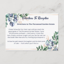 Cartão De Informações Direções para Casamento Harmonia das Flores Silves