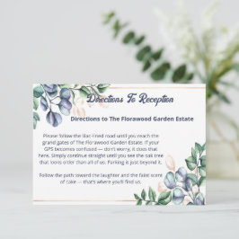 Cartão De Informações Direções para Casamento Harmonia das Flores Silves