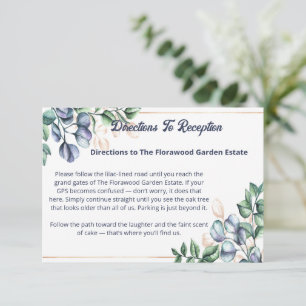 Cartão De Informações Direções para Casamento Harmonia das Flores Silves