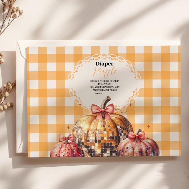 Cartão De Informações Disco Pumpkin Patch Chá de fraldas Raffle Diapper (Criador carregado)