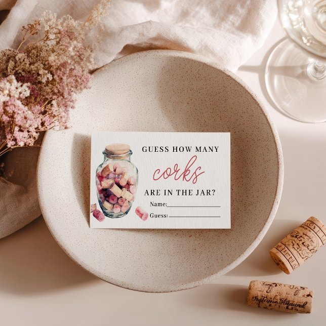 Cartão De Informações Diversão Suponha Quantas Rolhas Jogo Chá de Noiva (Fun Guess How Many Corks Game Bridal Shower Enclosure Card)