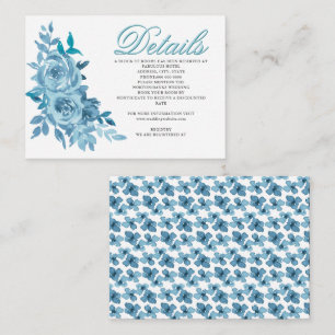 Cartão De Informações Do Conjunto de Casamento do Tender em Azul-Açúcar