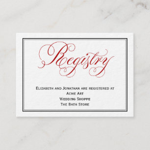 Cartão de Informações do Registro de Casamento de