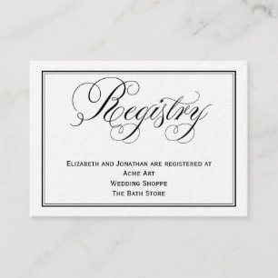 Cartão de Informações do Registro de Casamento de