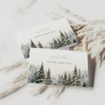 Cartão de Informações do Registro Rustic Winter Ba