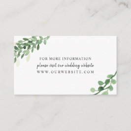 cartão de informações do site de casamento com veg