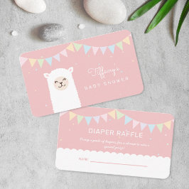 Cartão De Informações Doce Alpaca Llama Chá de fraldas Fralda Raffle