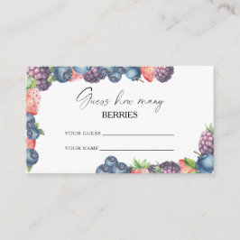 Cartão De Informações Doce baga - adivinhe quantas bagas jogo da noiva