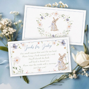 Cartão De Informações Doce Coelho da Pradaria & Flores Silvestres Baby S