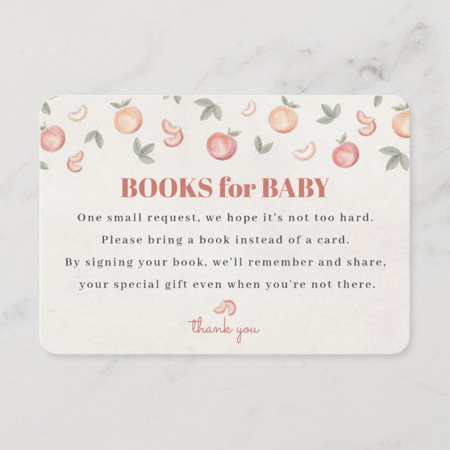 Cartão De Informações doce como um cartucho de fralda de pêssego (Frente)