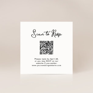 Cartão De Informações Doce e Whimsical RSVP com código QR