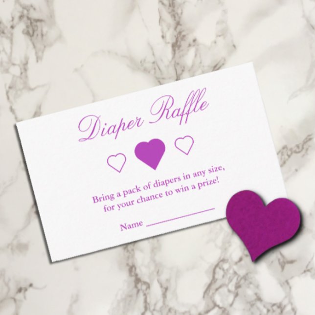 Cartão De Informações Doce Fralda Cardíaca Raffle (Criador carregado)