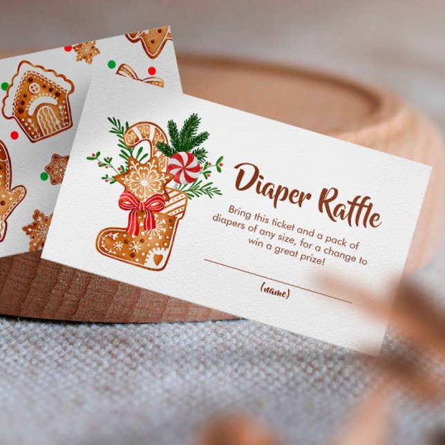 Cartão De Informações Doce Fralda de Cookie Chá de fraldas Raffle (Criador carregado)