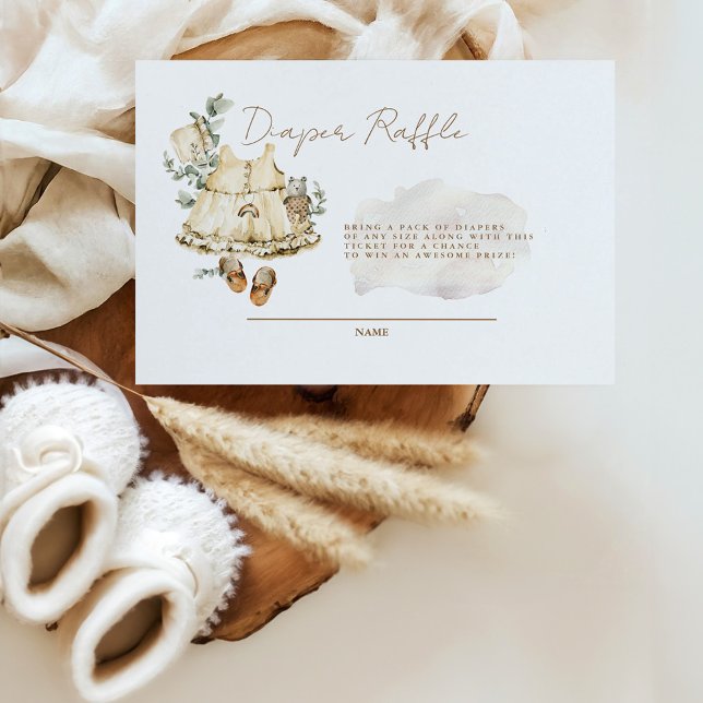 Cartão De Informações Doce Garota Boho Fralda Raffle (Criador carregado)