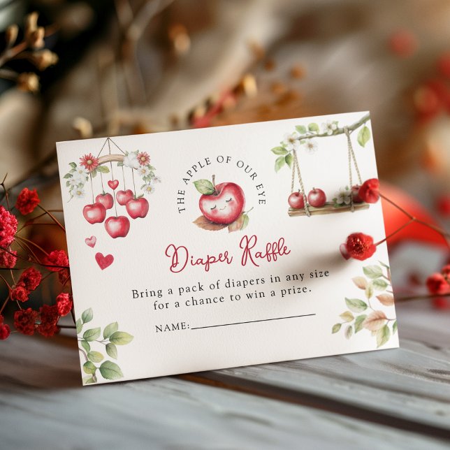 Cartão De Informações Doce Maçã Do Nosso Chá de fraldas De Olho (Criador carregado)