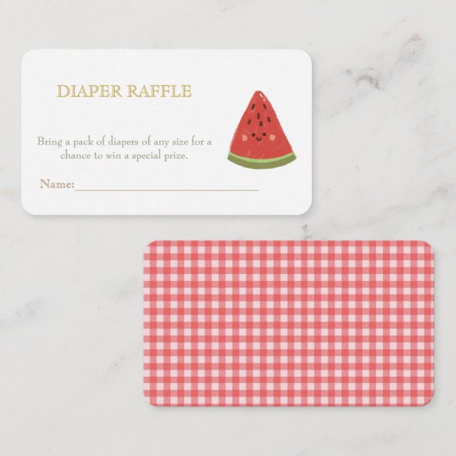 Cartão De Informações Doce Pequena Fralda de Melão Raffle (Frente/Verso)