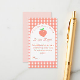 Cartão De Informações Doce Pequeno Chá de fraldas de Pêssego