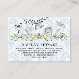 Cartão De Informações Doce Safari Animais Presente para Chá de Bebê Expo