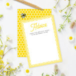 Cartão De Informações Doce Vintage Bumblebee Chá de fraldas Advice<br><div class="desc">Uma paleta de cores branca e amarela clássica com bumblebes de aquarela e tipografia inspirada em vintage são os recursos desta placa de gabinete de aconselhamento de chá de fraldas neutro em na moda. Esses cartões podem ser incluídos com o convite para trazer para o chá já preenchido ou você...</div>
