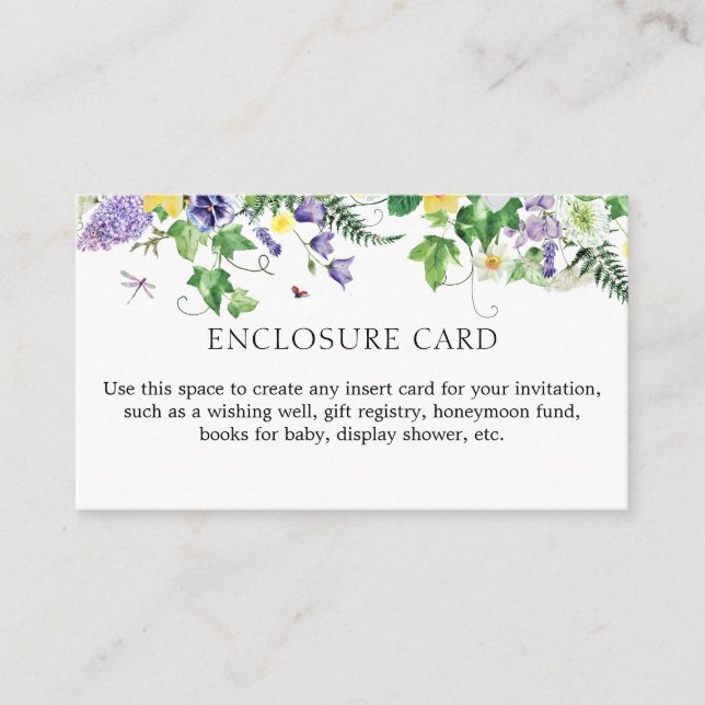 Cartão De Informações Doces e flores silvestres (Frente)