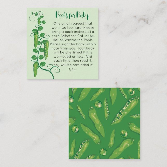 Cartão De Informações Doces livros de ervilha para bebê (Frente/Verso)