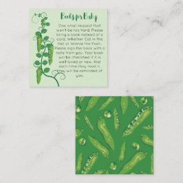 Cartão De Informações Doces livros de ervilha para bebê