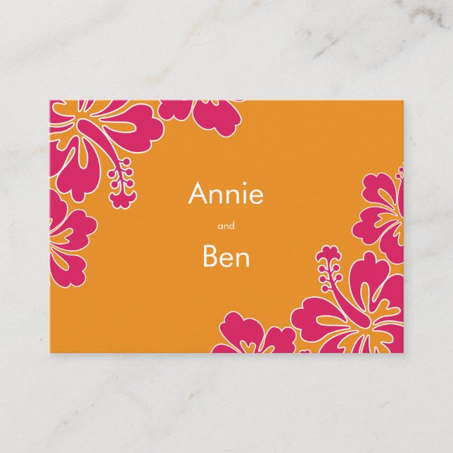 Cartão De Informações Docet Hibiscus Wedding Directions Card (Frente)