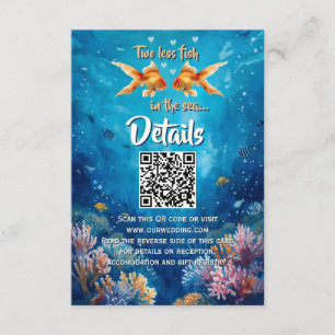 Cartão De Informações Dois Menos Peixes No Casamento Submarino