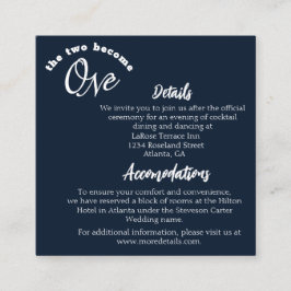 Cartão De Informações Dois se tornam um Marinho azul