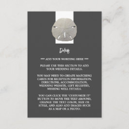 Cartão De Informações Dólar de Areia Solitária - Cinzas de carvão - Deta