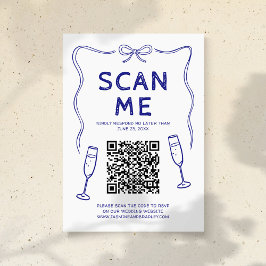 Cartão De Informações Doodle Código QR Casamento