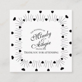 Cartão De Informações Doodle Hearts Frame Script Wedding