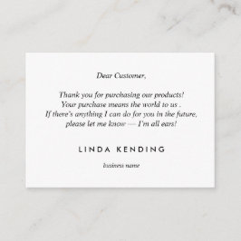 Cartão De Informações Dourada Lotus yoga Green Obrigado pela sua compra