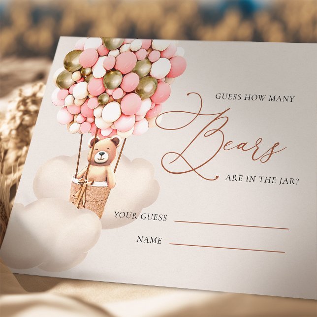 Cartão De Informações Dourado Rosa Supõe Quantos Bilhetes De Balões De U (Criador carregado)